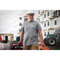 Hybrid Work Tee Shirt, Men's, Small, Grey NTL Industrial