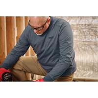 Hybrid Work Tee Shirt, Men's, Small, Blue NTL Industrial