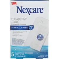 Pansement + tampon transparent Nexcare Tegaderm, Rectangulaire/carr&eacute;e, 4", Plastique, St&eacute;rile NTL Industrial