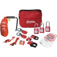 Trousse de cadenassage avec cadenas en thermoplastique de qualit&eacute; sup&eacute;rieure Zenex, Ensemble &eacute;lectrique, 16 composants compris NTL Industrial