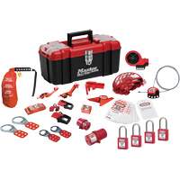 Trousse de cadenassage avec cadenas en thermoplastique de qualit&eacute; sup&eacute;rieure Zenex, Ensemble &eacute;lectrique/Vanne, 27 composants compris NTL Industrial