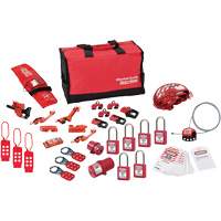 Trousse de cadenassage avec cadenas en thermoplastique de qualit&eacute; sup&eacute;rieure Zenex, Ensemble &eacute;lectrique/Vanne, 34 composants compris NTL Industrial