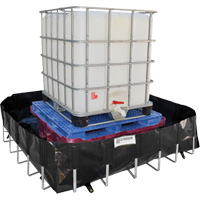 Berme de confinement des d&eacute;versements Ultra-IBC Berm, Capacit&eacute; 400 gal. US, 6' la x 6' lo x 18" h, Support en L NTL Industrial