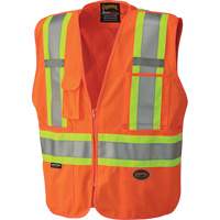6935 Pioneer&reg; Tear-Away Vest with Mesh Back, High Visibility Orange, X-Small, Polyester NTL Industrial