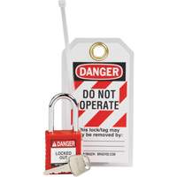 Trousse de cadenassage et d&eacute;tiquetage de s&eacute;curit&eacute; en nylon, 3 composants compris NTL Industrial