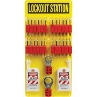 Lockout Board with Keyed Different Nylon Safety Lockout Padlocks, Plastic Padlocks, 24 Padlock Capacity, Padlocks Included SHB353 | NTL Industrial