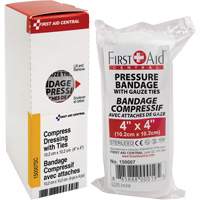 SmartCompliance<sup>®</sup> Refill Compress Pressure Bandage with Ties, 4" L x 4" W SHC031 | NTL Industrial