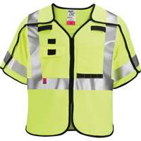 Breakaway Mesh Safety Vest, Black/High Visibility Lime-Yellow, Medium/Small NTL Industrial