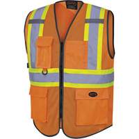 6960 Front Mesh Safety Vest, High Visibility Orange, Medium, Polyester NTL Industrial