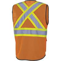 6960 Front Mesh Safety Vest, High Visibility Orange, Medium, Polyester NTL Industrial