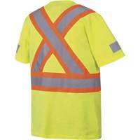 6980 Safety T-Shirt, Cotton, Small, High Visibility Lime-Yellow NTL Industrial