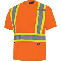 6990 Bird's-Eye Safety Shirt, Polyester, X-Small, High Visibility Orange NTL Industrial
