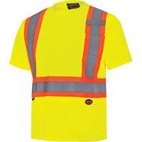 6991 Bird's-Eye Safety Shirt, Polyester, X-Small, High Visibility Lime-Yellow NTL Industrial