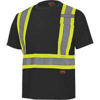 6992 Bird's-Eye Safety Shirt, Polyester, X-Small, Black NTL Industrial