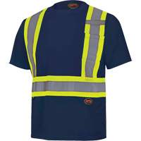 6992N Bird's-Eye Safety Shirt, Polyester, X-Small, Navy Blue NTL Industrial