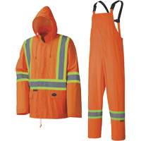 5598 Lightweight Waterproof Rain Suit, Polyester/PVC, Small, High Visibility Orange NTL Industrial