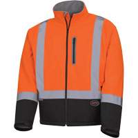 5679 Mechanical-Strength Softshell Safety Jacket, Black/High Visibility Orange, Small NTL Industrial