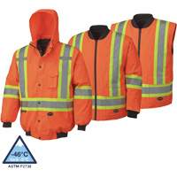 5022 Waterproof 7-in-1 Bomber Jacket, Polyester, High Visibility Orange, X-Small NTL Industrial