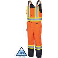 5040BB Waterproof Quilted Bib Pants, Polyester, X-Small, Black/High Visibility Orange NTL Industrial