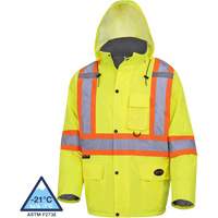 5031 Waterproof Quilted Safety Parka, High Visibility Lime-Yellow, Small NTL Industrial