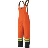 5404 300D Trilobal Ripstop Waterproof Bib Pants, Polyester, Small, Black/High Visibility Orange NTL Industrial