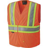 6914A Flame Resistant Safety Vest, High Visibility Orange, Medium/Small, Polyester NTL Industrial