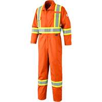 7705T FR-Tech&reg; Flame-Resistant Coverall with Leg Zippers, Size 40 (Tall), High Visibility Orange, 9.7 cal/cm² NTL Industrial