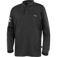 332 Chandail Henley en tricot interlock ignifuge, Petit, Noir NTL Industrial