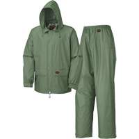 Rain Suit, Polyester/PVC, Small, Green SHE424 | NTL Industrial