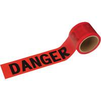 Danger Tape, Bilingual, 3" W x 200' L, 1.5 mils, Black on Red SHE797 | NTL Industrial