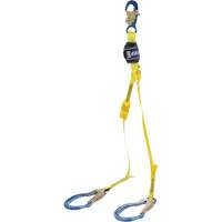 EZ-Stop™ 100% Tie-Off Shock Absorbing Lanyard, 4', Rebar Hook Center, Locking Snap Hook Leg Ends, Polyester SHF159 | NTL Industrial
