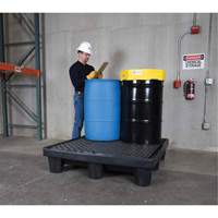 Ultra-Spill Pallet mod&egrave;le &eacute;conomique, 4 barils, Capacit&eacute; de d&eacute;versement 66 gal. US, 53" x 53" x 11,8" NTL Industrial