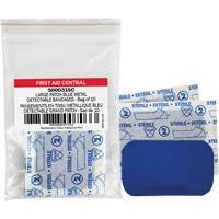 Blue Adhesive Bandages, Rectangular/Square, 3", Fabric Metal Detectable, Non-Sterile SHG048 | NTL Industrial