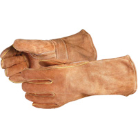 Gants de soudage bruns de luxe Endura 505BS, Cuir de vache refendu, Taille Grand NTL Industrial