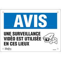 Enseigne  Surveillance vid&eacute;o , 7" x 10", Plastique, Français avec pictogramme NTL Industrial