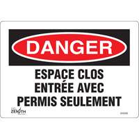 "Espace clos" Sign, 7" x 10", Vinyl, French SHG595 | NTL Industrial