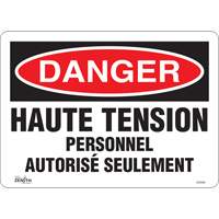 "Haute tension" Sign, 10" x 14", Vinyl, French SHG599 | NTL Industrial