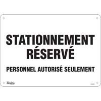 "Stationnement réservé" Parking Sign, 10" x 14", Aluminum, French SHG602 | NTL Industrial
