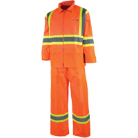 Sealed Rain Suit, Nylon/PVC, X-Small, High Visibility Orange SHH318 | NTL Industrial