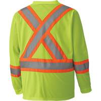 6985 Traffic Micro Mesh Long-Sleeved Safety Shirt, Small, High Visibility Lime-Yellow NTL Industrial