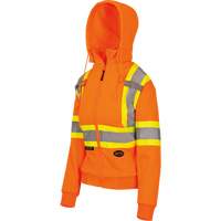 6924W Women's Fleece Hoodie with Zipper, Polyester, X-Small, High Visibility Orange NTL Industrial