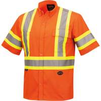4442 Ultra Cool Short-Sleeved Safety Shirt, Cotton, Small, High Visibility Orange NTL Industrial