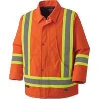 5537A Quilted Duck Safety Parka, High Visibility Orange, Small NTL Industrial