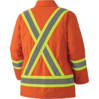 5537A Quilted Duck Safety Parka, High Visibility Orange, Small NTL Industrial