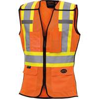486 Women's High-Visibility Safety Tear-Away Vest, High Visibility Orange, X-Small, Polyester NTL Industrial