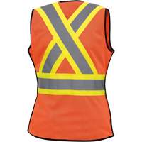 486 Women's High-Visibility Safety Tear-Away Vest, High Visibility Orange, X-Small, Polyester NTL Industrial
