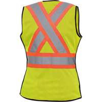 489 Women's High-Visibility Safety Tear-Away Vest, High Visibility Lime-Yellow, X-Small, Polyester NTL Industrial