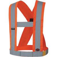 5491 High-Visibility 4" Wide Adjustable Safety Sash, Meets/Exceeds CSA Z96 Class 2 - Level 2, High Visibility Orange, Silver Reflective Colour, One Size NTL Industrial