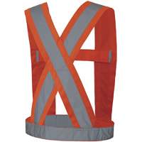 5491 High-Visibility 4" Wide Adjustable Safety Sash, Meets/Exceeds CSA Z96 Class 2 - Level 2, High Visibility Orange, Silver Reflective Colour, One Size NTL Industrial
