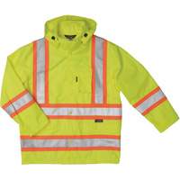 Manteau de s&eacute;curit&eacute; imperm&eacute;able en tissu ind&eacute;chirable Ripstop, Polyester, T-petit, Jaune lime haute visibilit&eacute; NTL Industrial
